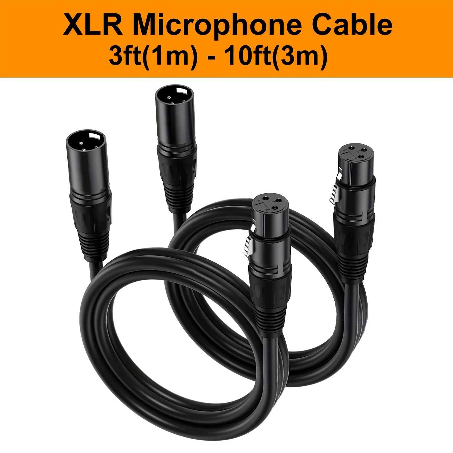Basics XLR Male to Female Microphone Cable - 50 Feet, Black