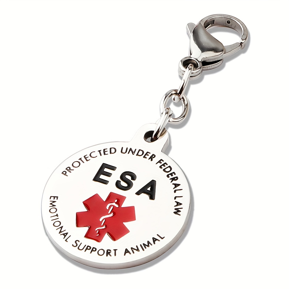 Custom Emotional Support Animal Esa Tag Red Medical Alert - Temu