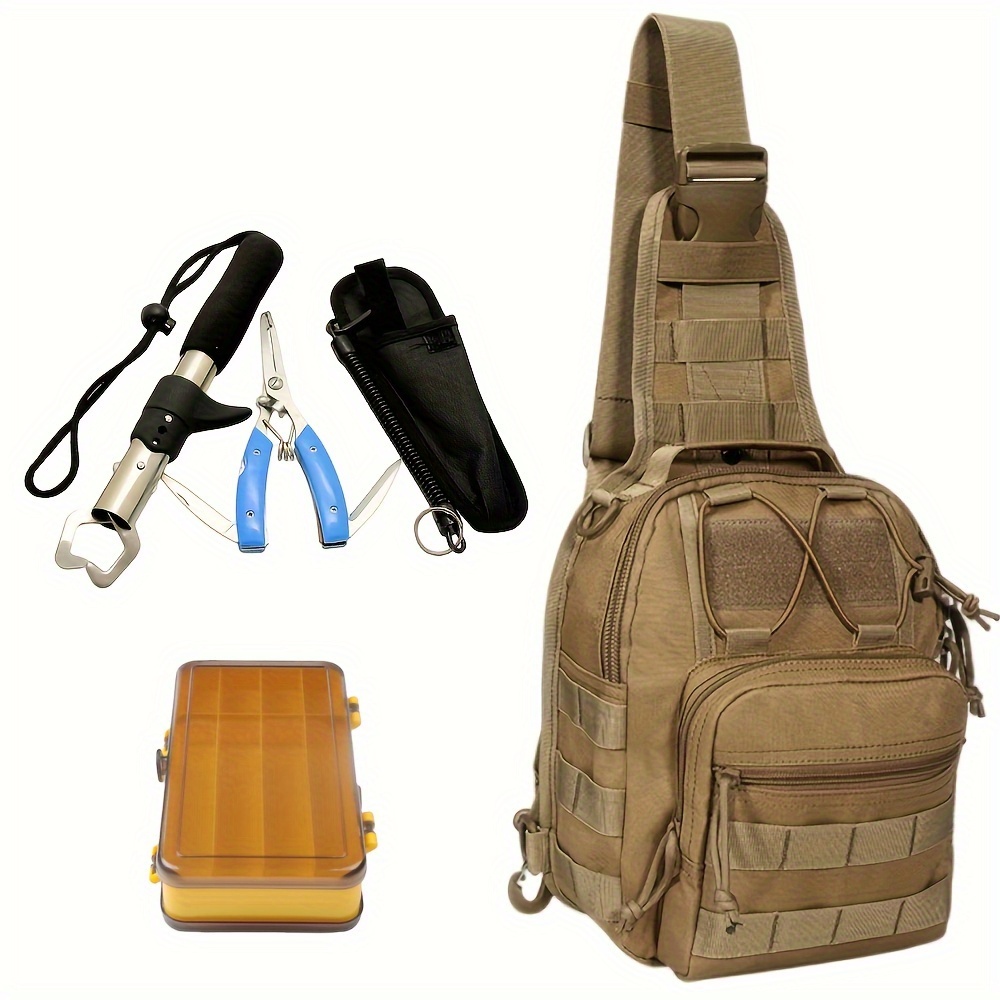 Complete Fishing Gear Kit Includes 6 Baits Shoulder Bag Fish