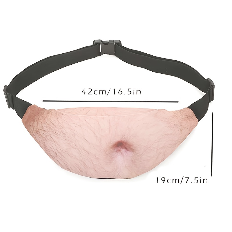 Belly Fanny Waist Pack Unisex Dad Bag Fake Beer Belly Waist Bag Funny Gag  White Elephant Gifts