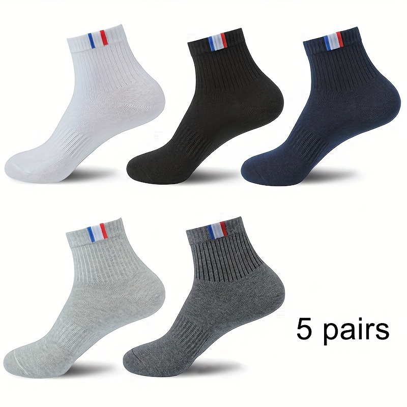 Image of 5/10/20 Pairs Men' Color Sports Socks Sports Versatile Business Mid-tube Socks