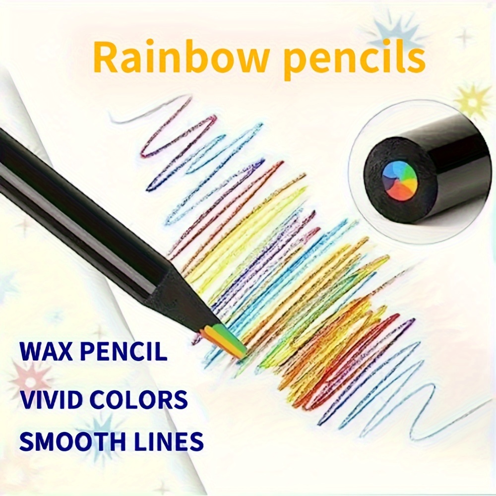 12pcs Rainbow Pencils, Colored Pencils for Adults, Multicolored