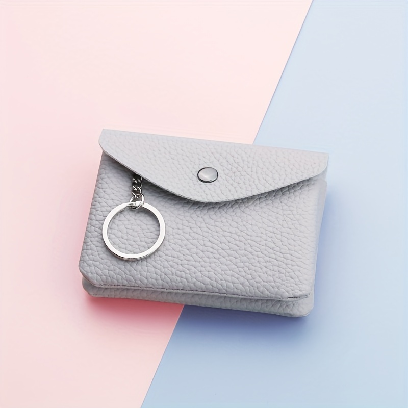 Solid Keychain Wallet White