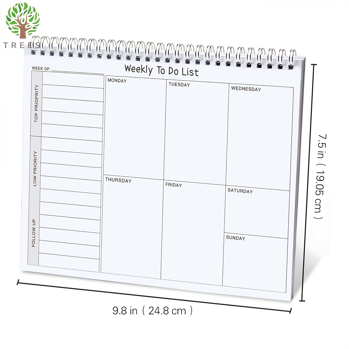 Undated Weekly Planner Notebook Daily List Notepad Easy Tear - Temu