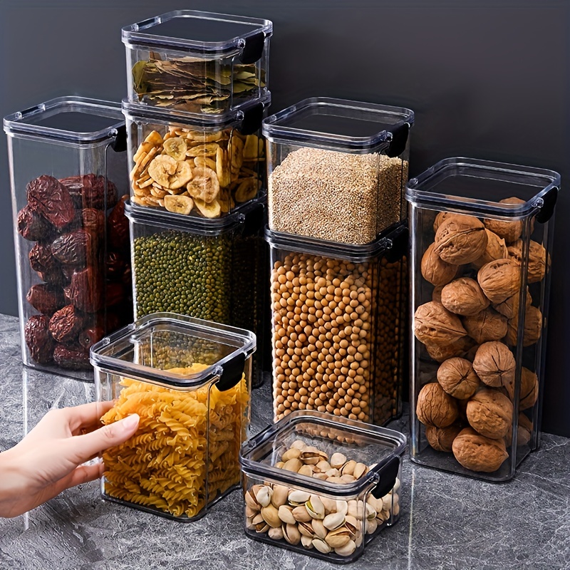 

1pc Food Storage Jars, Transparent Airtight Storage Container, Stackable Airtight Jars To Keep Your Home Organized, For Grains, Tea, Rice, Flour, Sugar, Candy, Biscuits, Pasta, Home Kitchen Supplies