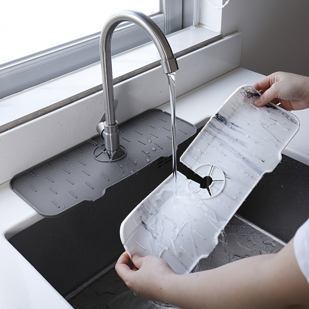 Faucet Silicone Draining Mat Anti-splash Water Kitchen Countertop