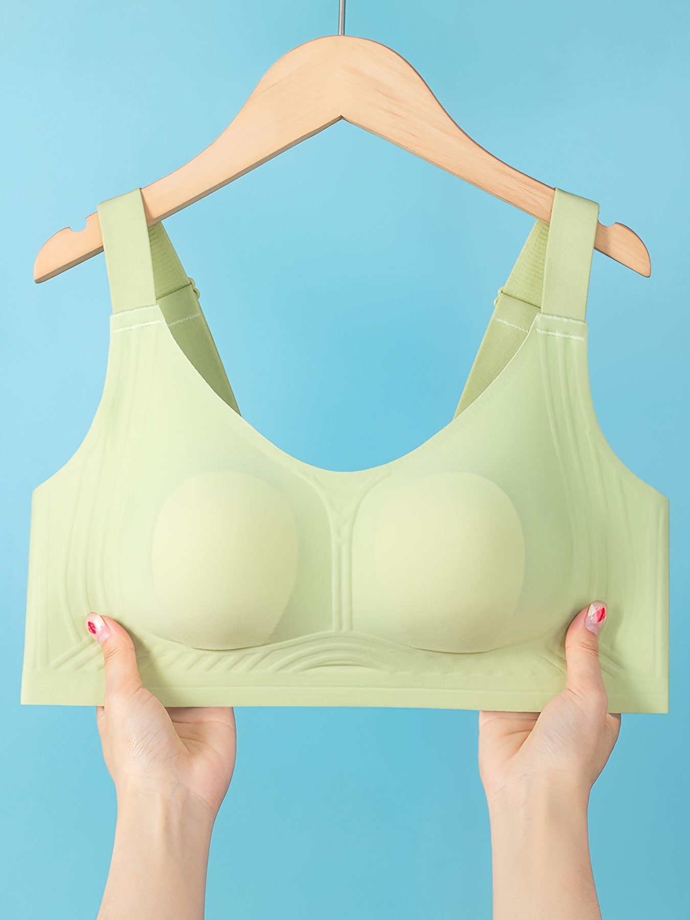 Simple Solid Bralette Bra Seamless Wireless Removable Padded