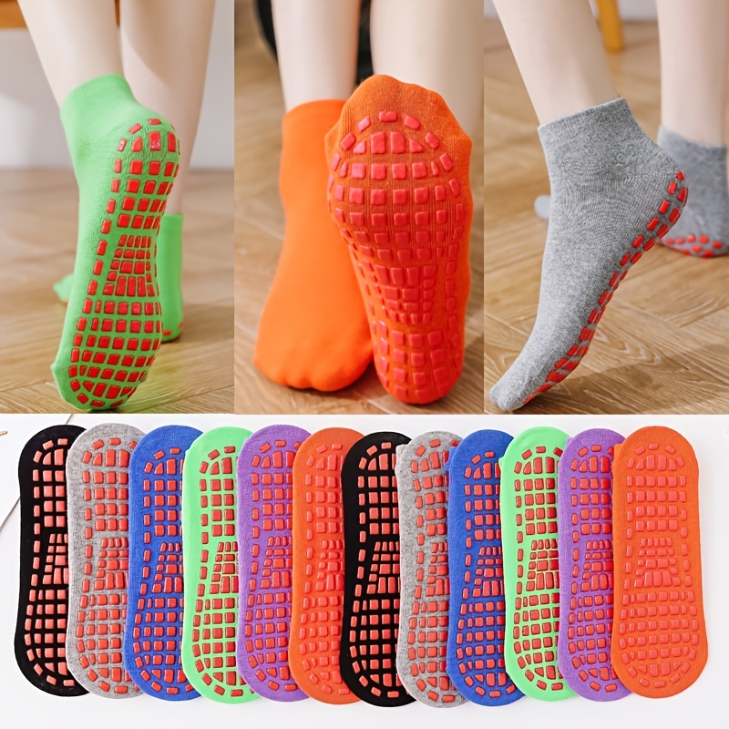 Multicolor Yoga Socks Non Slip Sporty Ankle Socks Gripper - Temu
