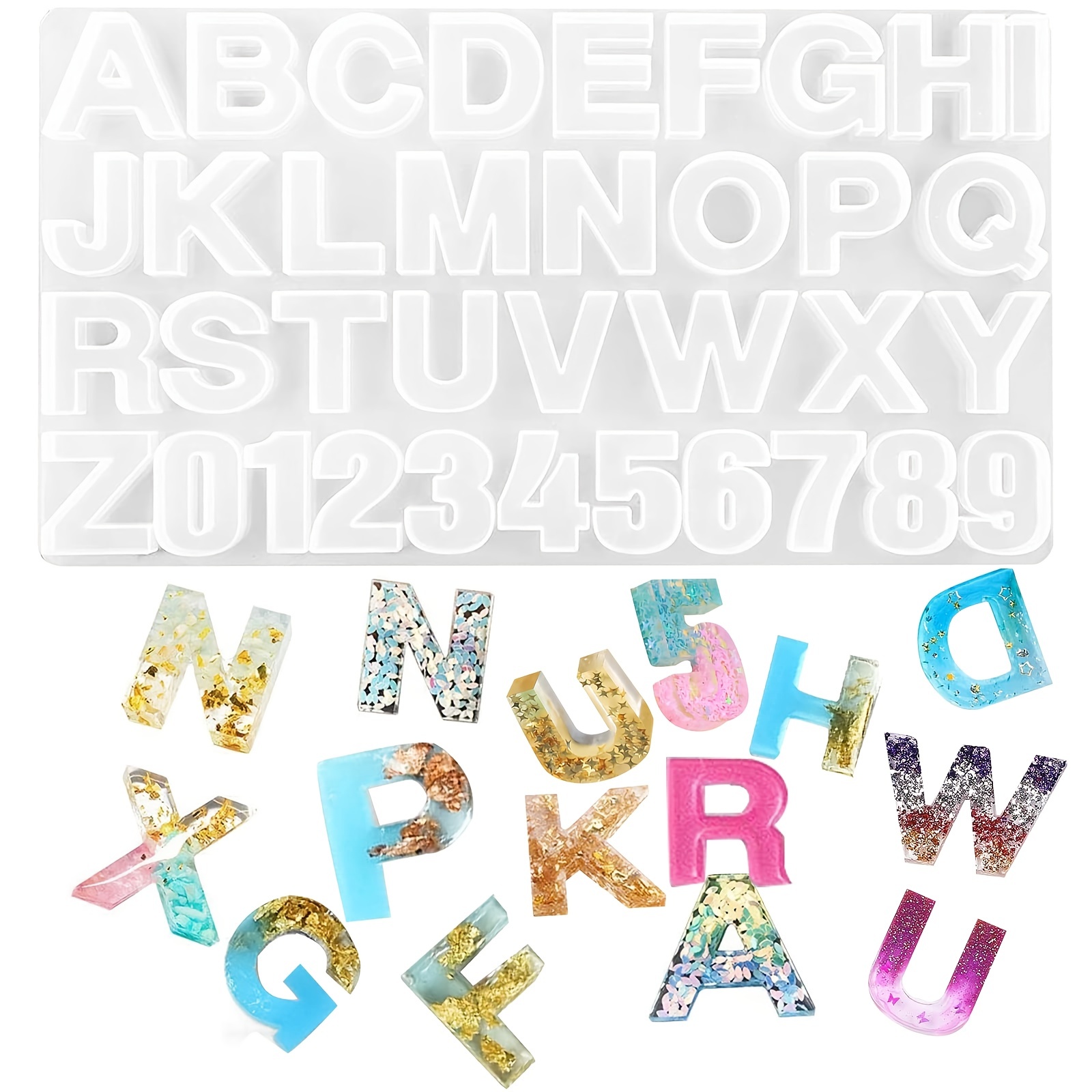 Alphabet Resin Molds Reversed 236PCS Letter Number Molds 