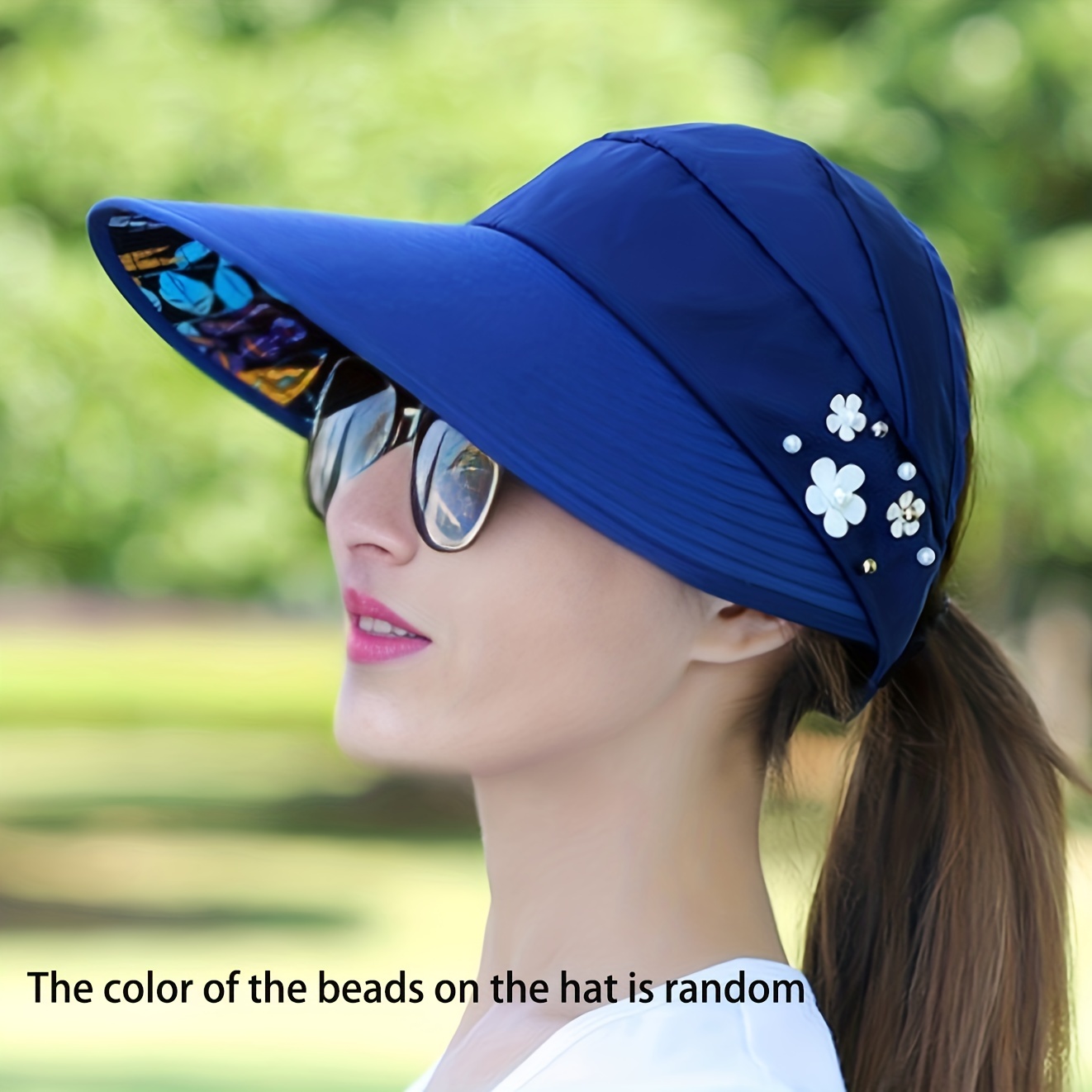 Summer Hats for Women, Womens Beach Hat Packable, Floral Sun Hat