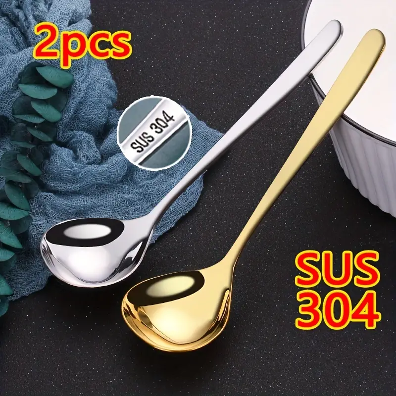 304 Stainless Steel Large Spoon For Soup, Hot Pot, Stirring, Ice Cream, And  More - Durable Kitchen Utensil And Accessory - Temu