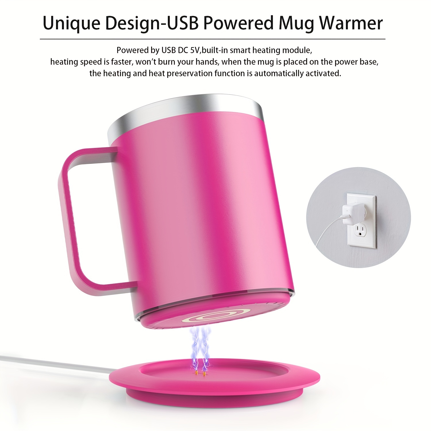 Coffee Mug Warmer, 40W Cup Warmer for Desk with 3 TEM Wood Color