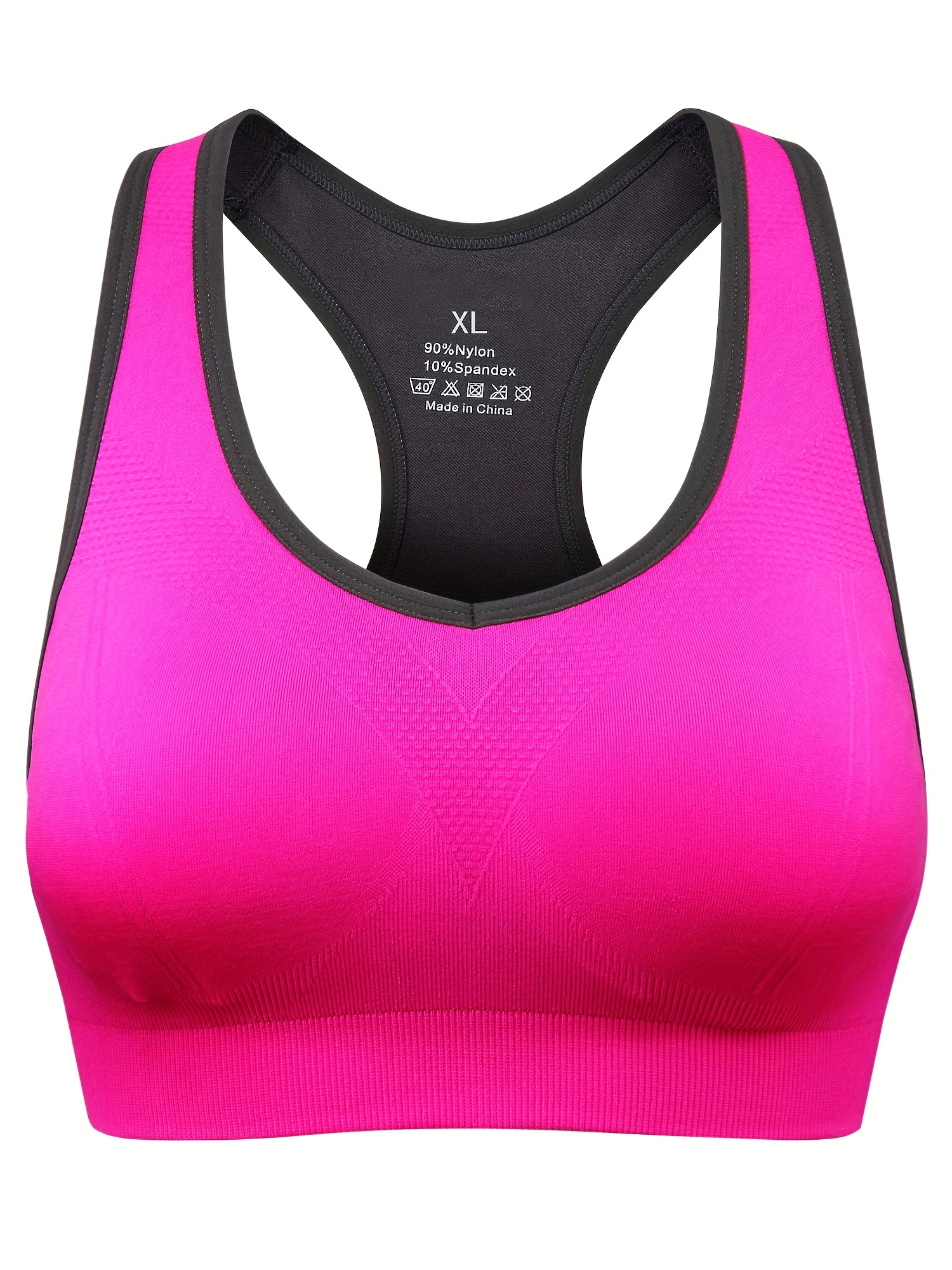 Plus Size Sports Bra Women's Plus Seamless Contrast Trim Cut