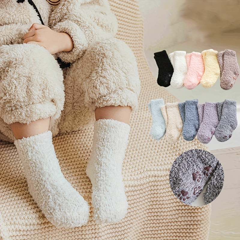 Children's Adults Solid Color Non slip Floor Socks Parents - Temu