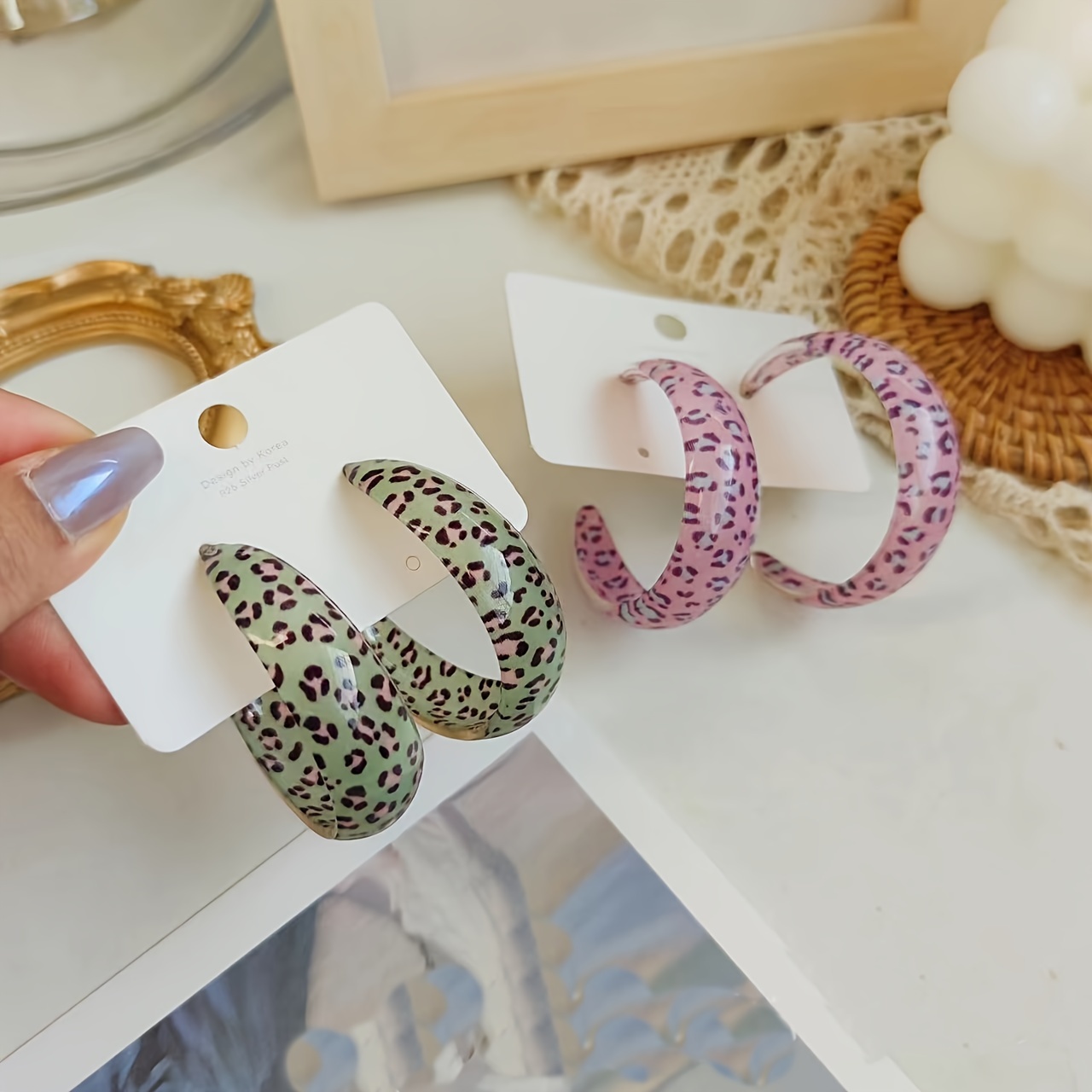 

Elegant Leopard Print Hoop Earrings In - , Parties & Festivals, Valentine's Gift