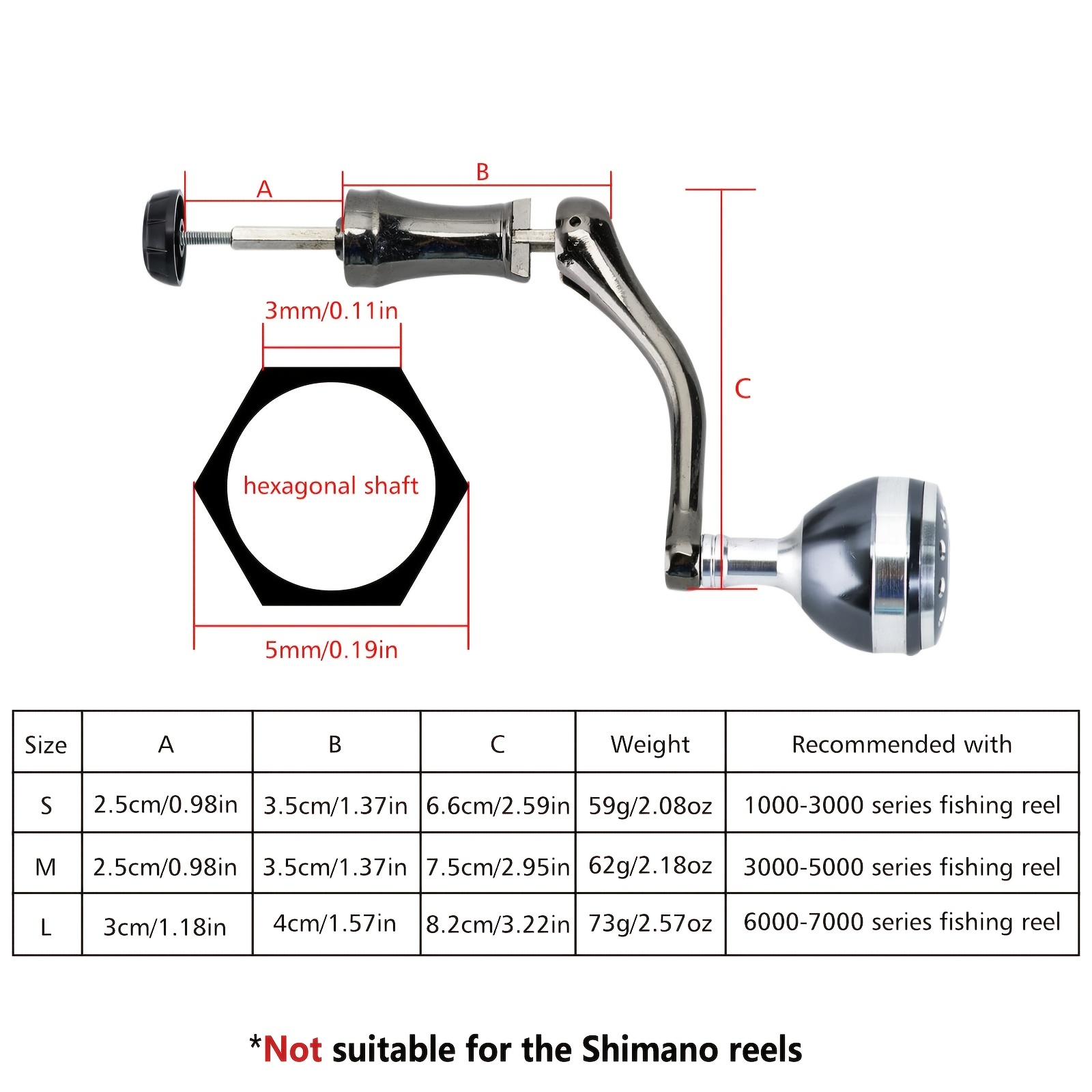 Metal Spinning Fishing Reel Handle Double-end Handle Spinning Fishing Reel  Rocker Arm Accessories Suitable For 1000-4000 Model