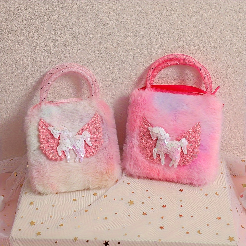 1pc Borsa A Tracolla In Peluche Con Cartone Animato Unicorno Per Ragazze,  Borsa A Tracolla Carina Per Bambini, Portamonete Per Monete Per Piccole  Principesse Del Kindergarten - Temu Italy