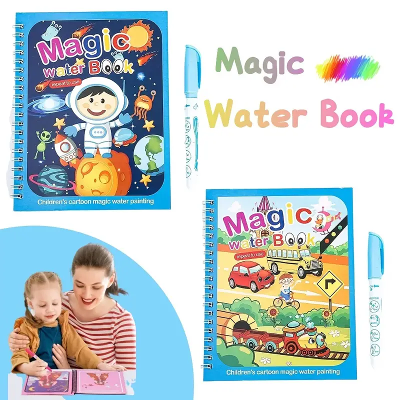 Spaceman Small Car Magic Book Water Montessori Toys Reusable - Temu