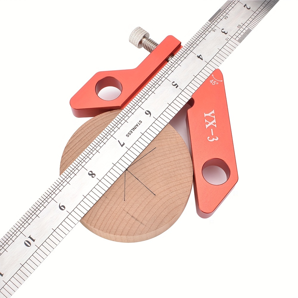 Woodworking Measuring Tool Aluminum Alloy Line Gauge Center Finder 45/90  Degree Right Angle Line Gauge Carpenter Ruler