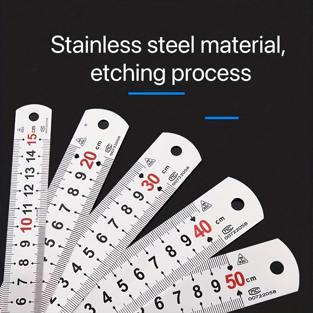 Stainless Steel Straight Ruler Precision Double Sided - Temu