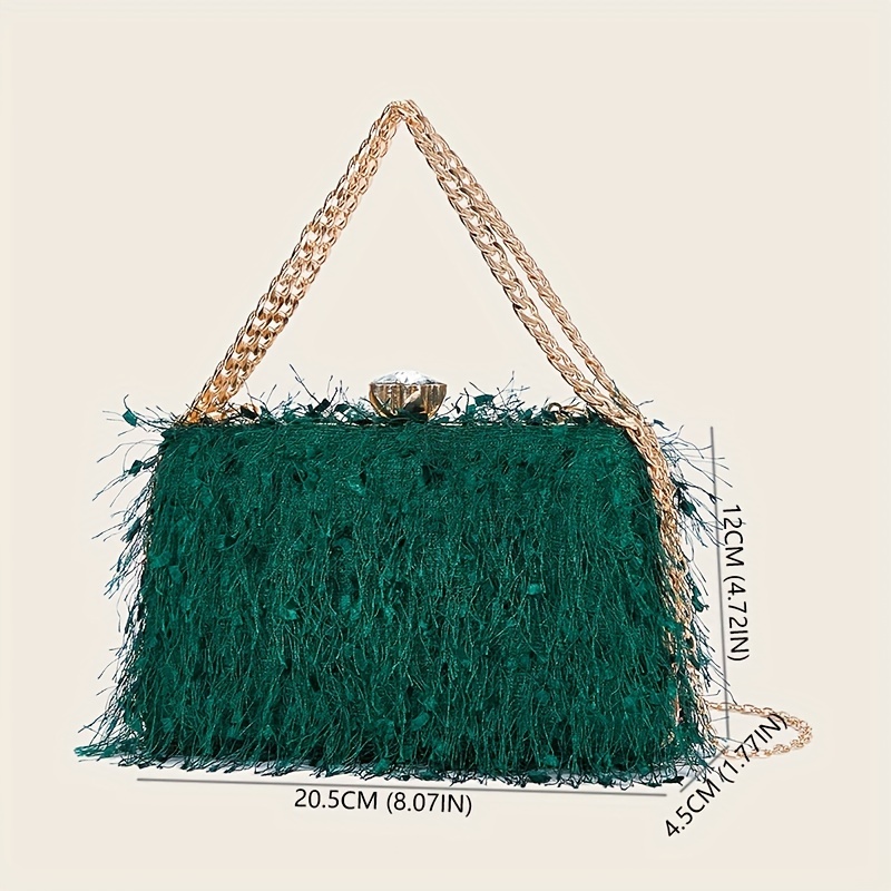 Feather Chain Bag - Elegant and Stylish