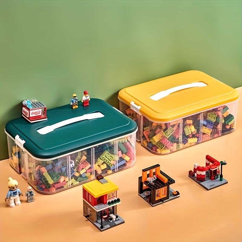 Caja de almacenamiento LEGO con tapa para niños, juguetes, bloques