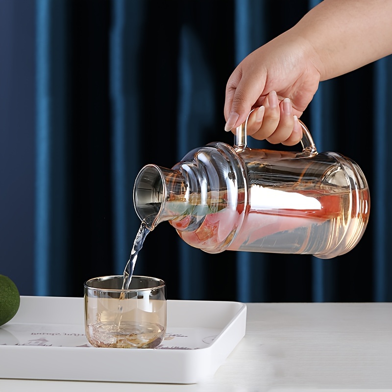Jarra de agua con infusor de frutas de vidrio con tapa extraíble, jarra de  infusión de alta resistencia al calor para agua caliente/fría, bebidas con