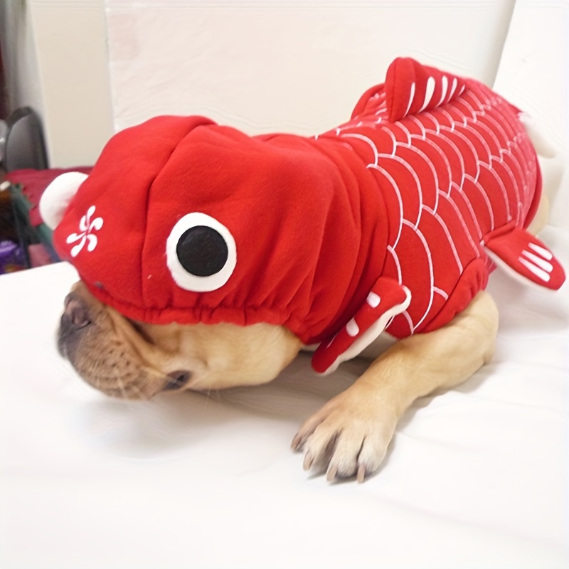 Pet Red Goldfish Transformation Suit Dog Clothes Funny Cute - Temu