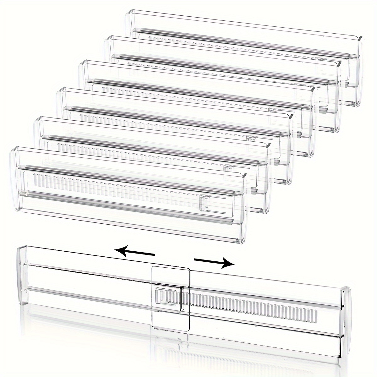 Clear Expandable Drawer Dividers Set of 2