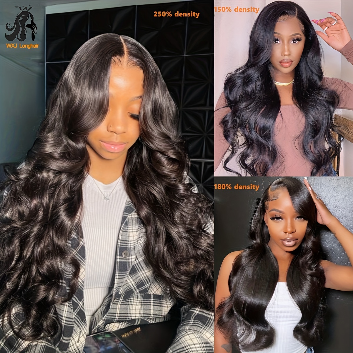 250 Density Body Wave Human Hair Wig 13x4 Lace Front Human Temu