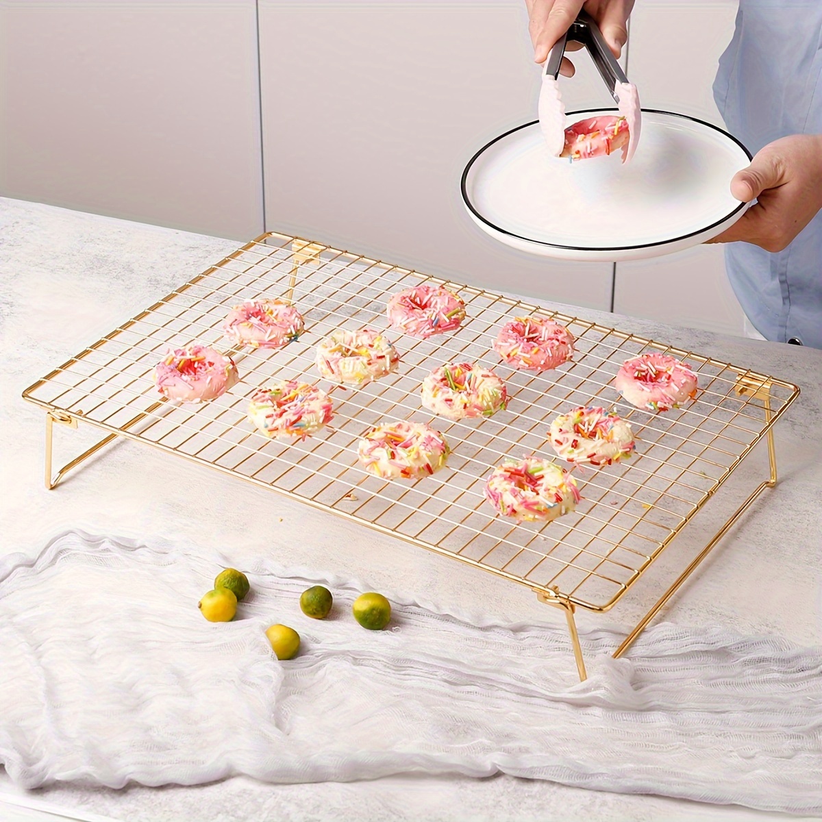 

1pc, Foldable Cooling Rack, Drain Rack, For Bread, Cake, Chicken, Meat And More, Baking Tools, Kitchen Gadgets, Kitchen Accessories