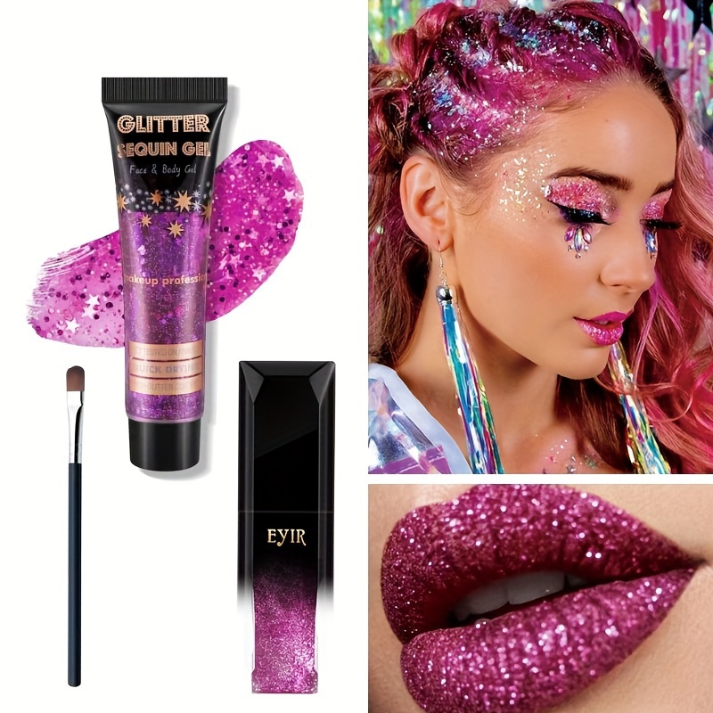 Glitter Lip Kit Cerulean, Dayme Cosmetics, Glitter Make up