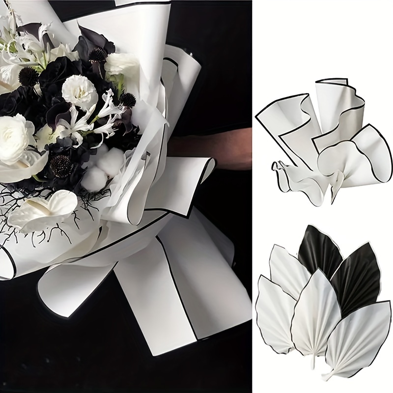 Flower Wrapping Paper Black White And 3 Colors Each 20 - Temu