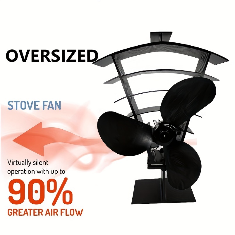 Silent 7 Blade Stove Fan For Fireplace Wood Burning Rust - Temu