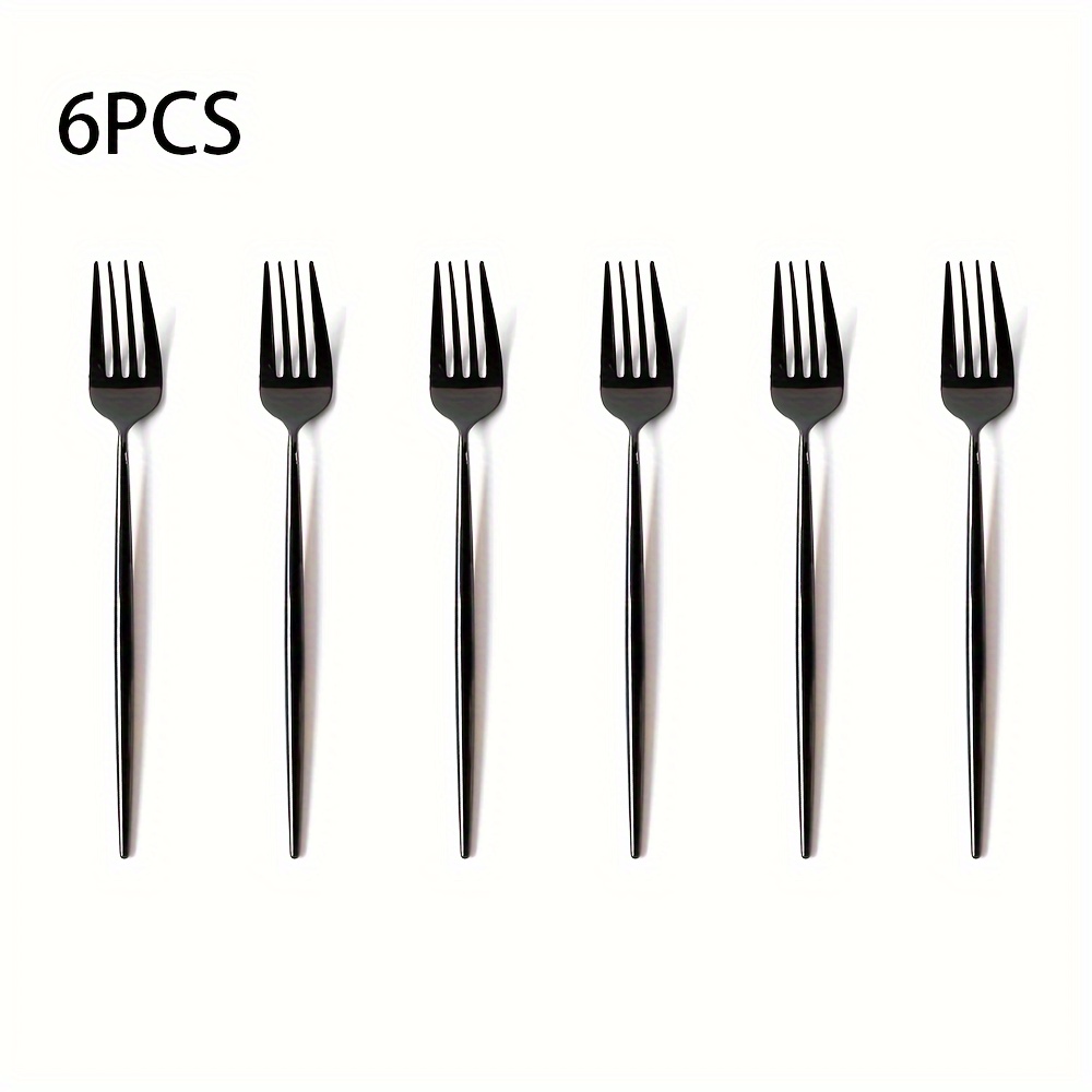 6Pcs Matte Dinner Knife Set Stainless Steel Dinnerware Black