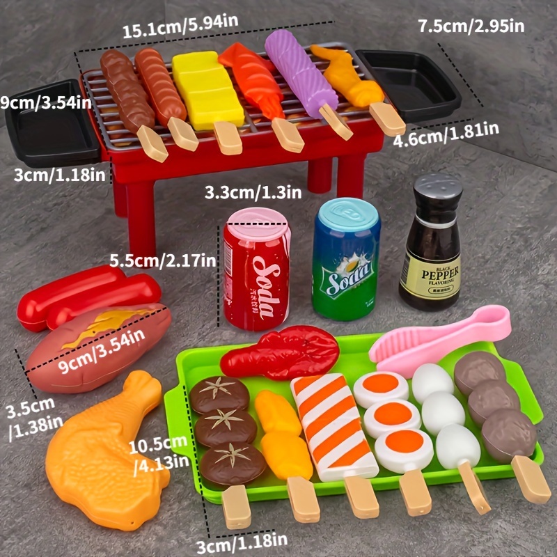 New 21/27 PCS Children Cute Kitchen Pretend Play Simulation BBQ