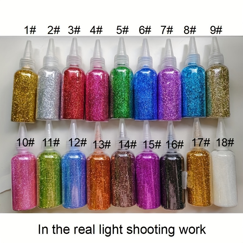 12 Bottles Glitter Powder Sequins Loose Eye shadow Glitter Powder Shakers  for Slime Scrap booking Holiday Crafts Face Body Nail Art
