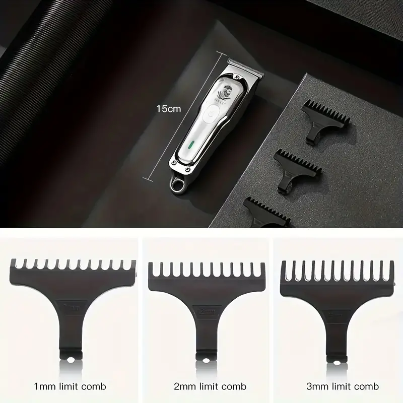 hair clippers for men cordless hair cutting kit with 4 combs led display low noise professional beard trimmer barber clippers hair cutting kit details 7