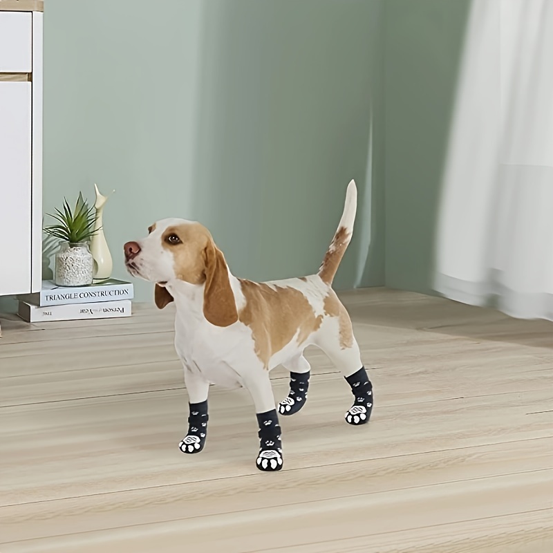4pcs Anti Slip Dog Socks Dog Grip Socks Straps Traction Control