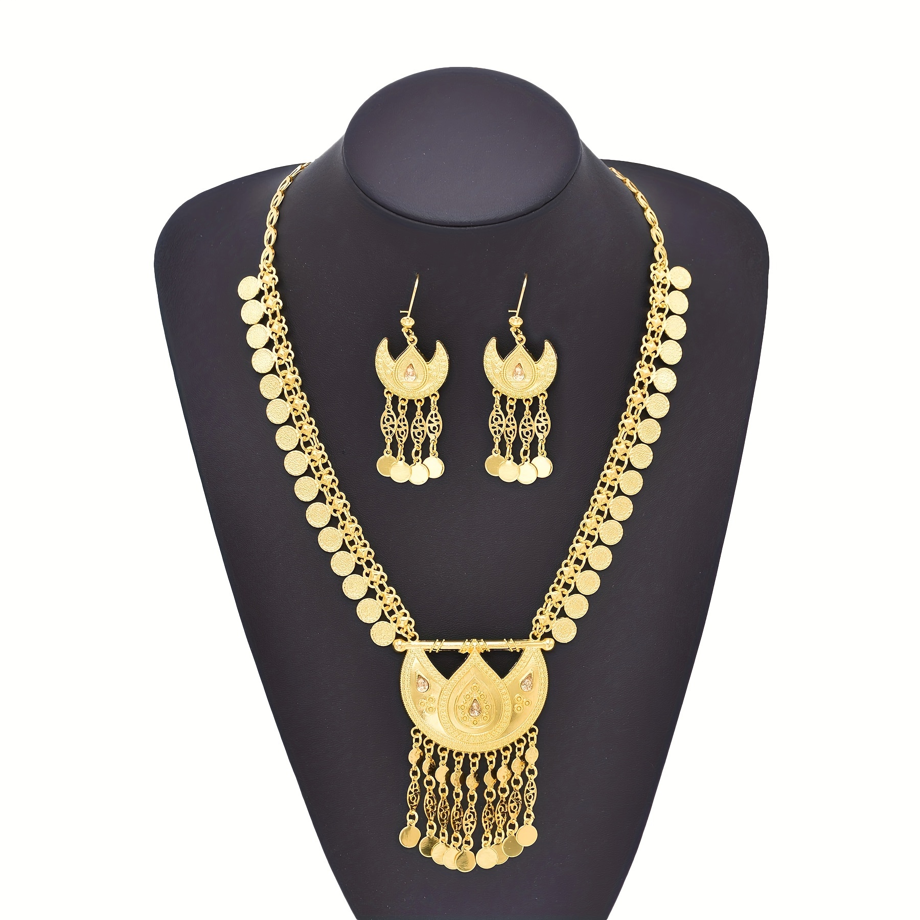 Earrings 1 Necklace Traditional Bridal Jewelry Set Retro Temu Earrings 1 necklace traditional bridal jewelry set retro temu