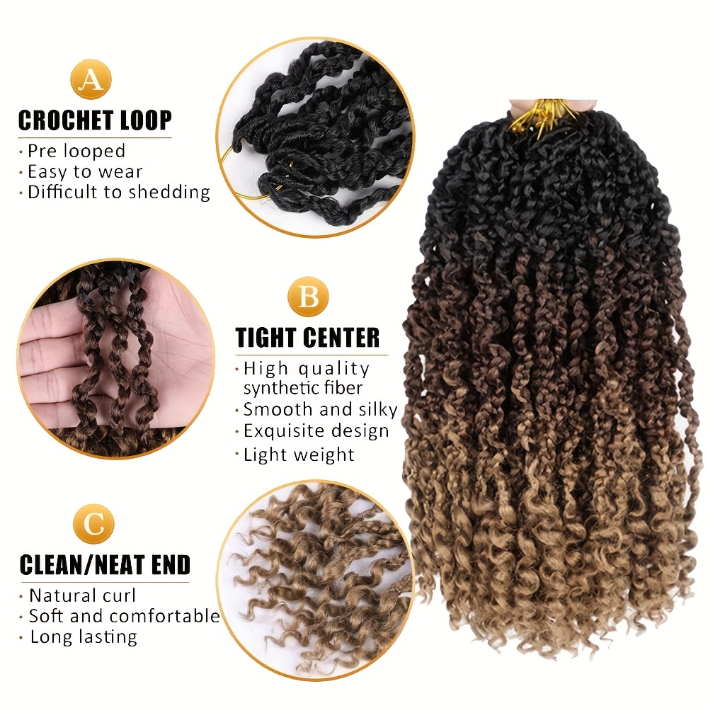 Goddess Box Braids Crochet Hair With Curly Ends 14 Inch Bohomian