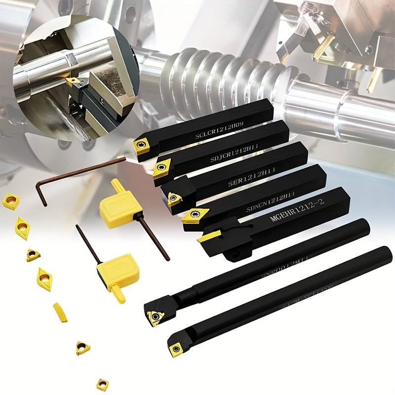 CK-CNC 7PCS 16mm Lathe Turning Tool Holder Set – Includes Boring Bar & Cutting Tools For Metalwork