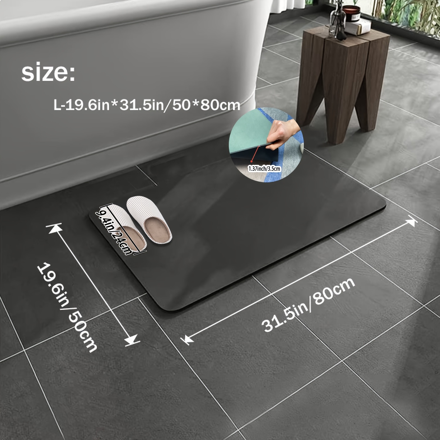 Soft Diatom Mud Non-slip Bath Mat Rug, Non-slip Floor Mat Rubber Non Slip Quick  Dry Super Absorbent Thin Bathroom Rugs Fit Under Door-washable Bathroom  Floor Mats-shower Rug For In Front Of Bathtub