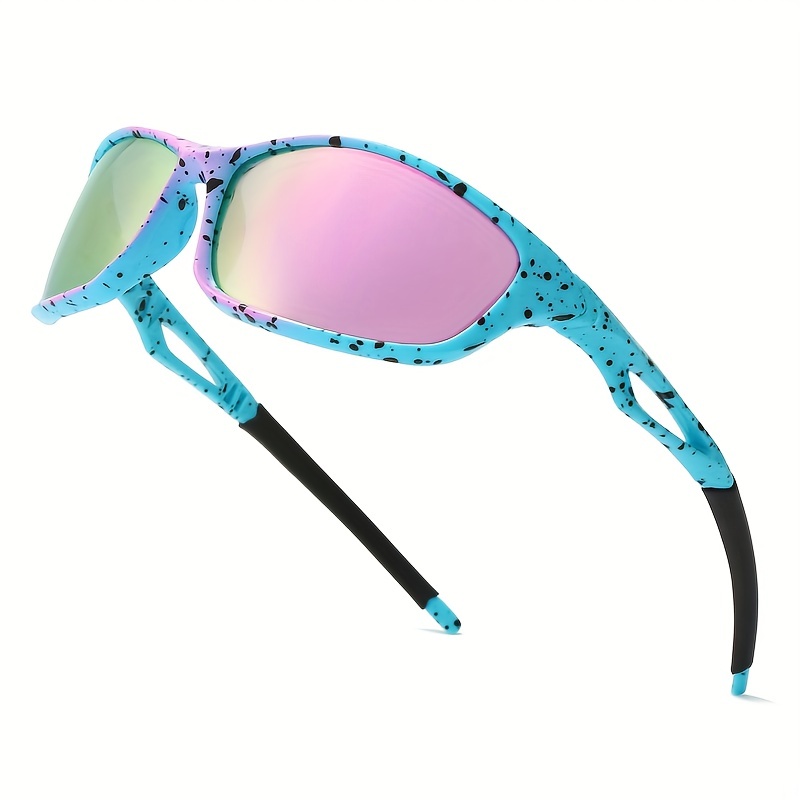 unisex Half Frame Outdoor Polarized Cycling Sunglasses, Windproof Running Fishing Sports Glasses,Temu