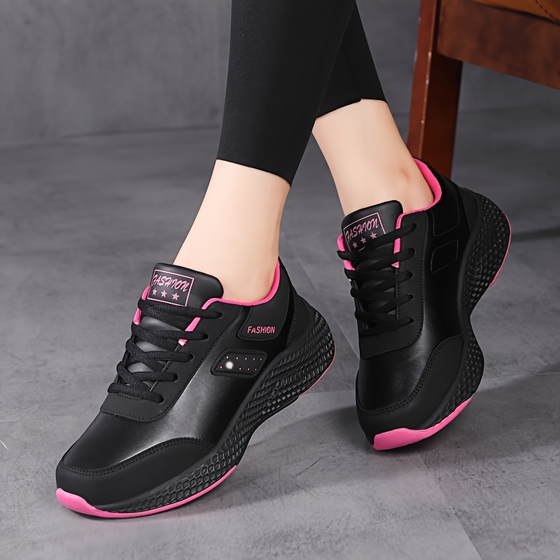 Zapatillas deportivas impermeables de cuero para mujer, zapatos planos  cómodos, informales, antideslizantes, para correr, talla grande