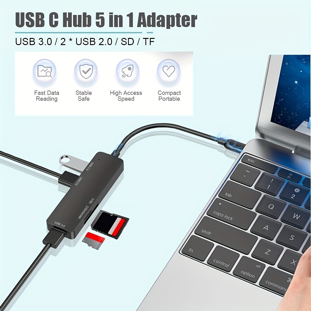  PHIXERO SD Card Reader USB C Simutaneously, 4 in 1