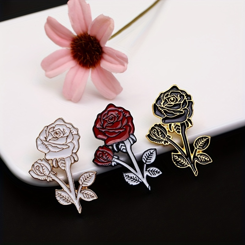 5 Pieces Enamel Flower Brooch Pins Set,Cute Floral Kawaii Pins Alloy Enamel  Lapel Pin for Clothing Jackets Backpacks Clothes Caps Bags Hats