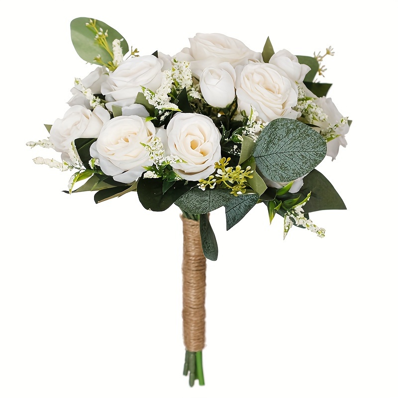 ychon bride holding bouquet simulation plant