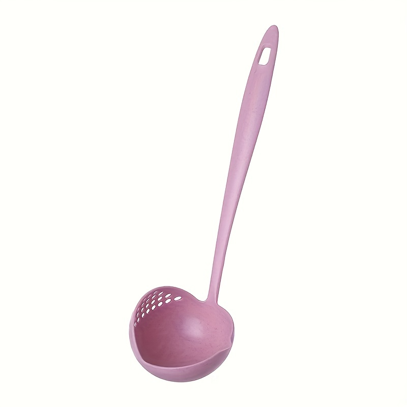 Eco Friendly 2 in 1 Filter & Soup Spoon Long Handle Plastic Hot Pot Utensil