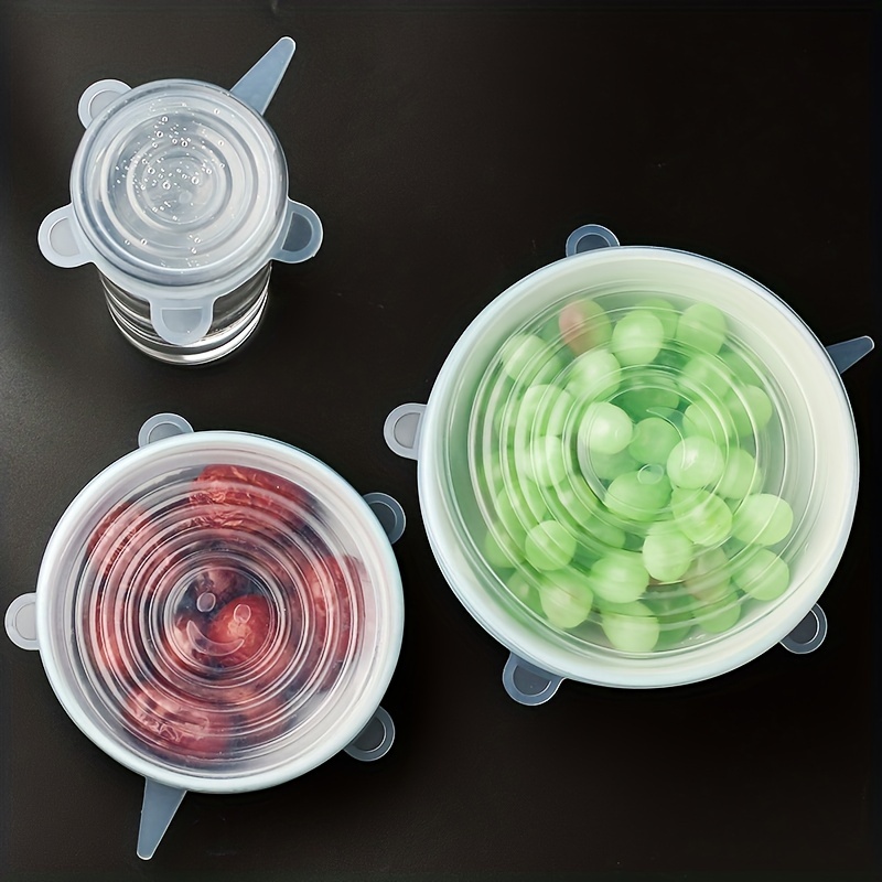 3 pezzi Coperchi elastici in silicone, coperchi per ciotole per alimenti,  copertura riutilizzabile per alimenti, coperchio multifunzionale  estensibile per conservazione di frutta e verdura
